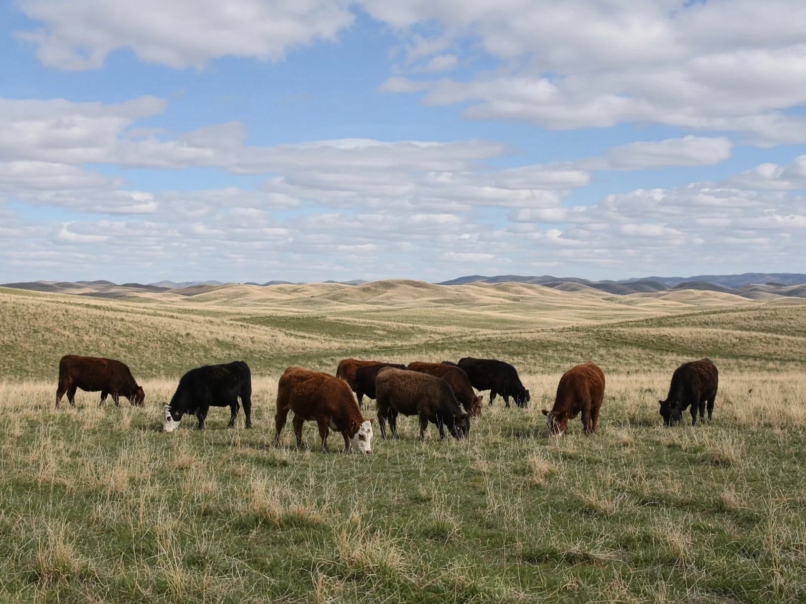 Beef cattle grazing green grass on the Arizona Strip