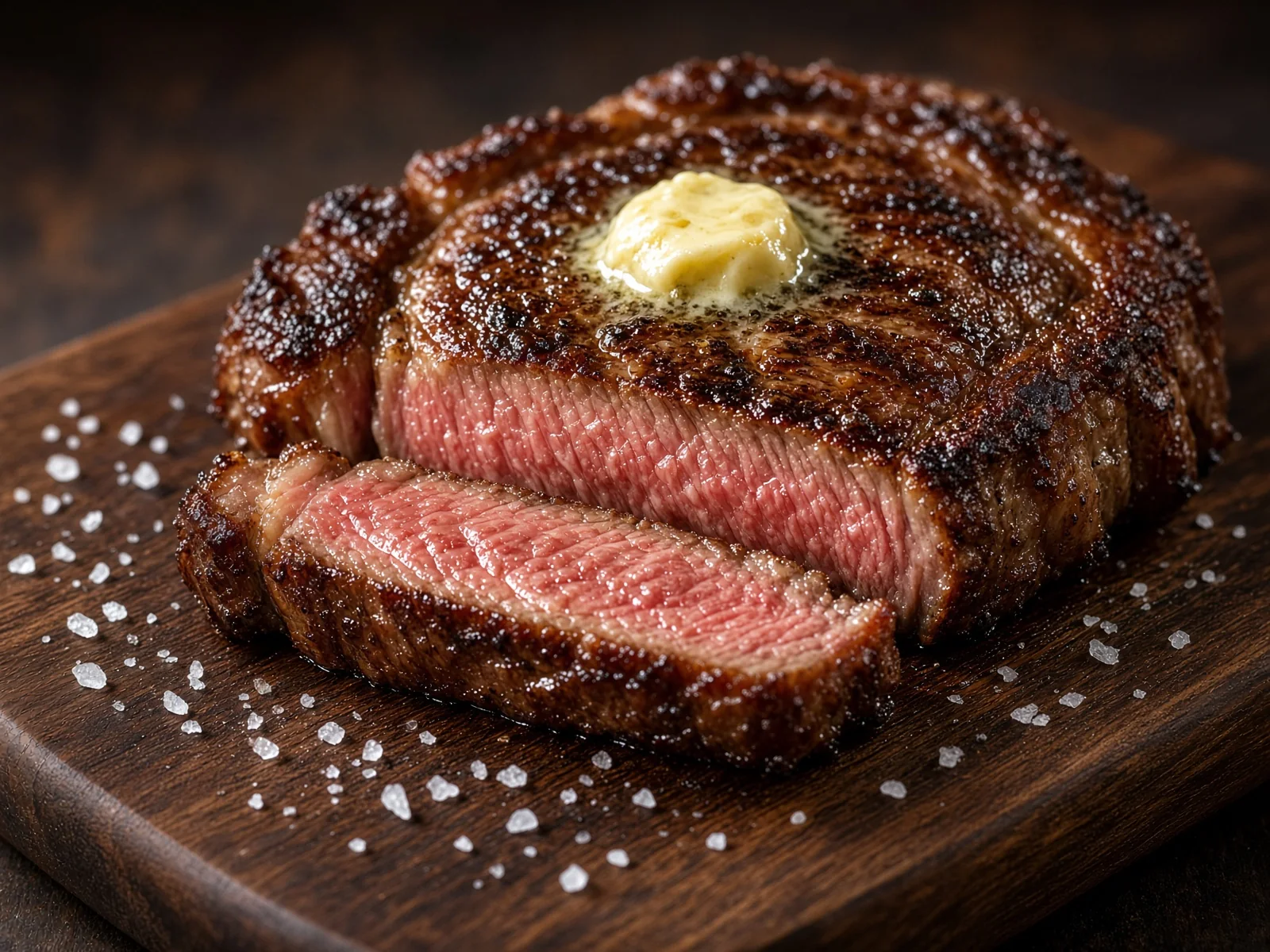 Raw ribeye steak with rich marbling on butcher paper